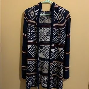 Medium Blue Aztec Styled Cardigan